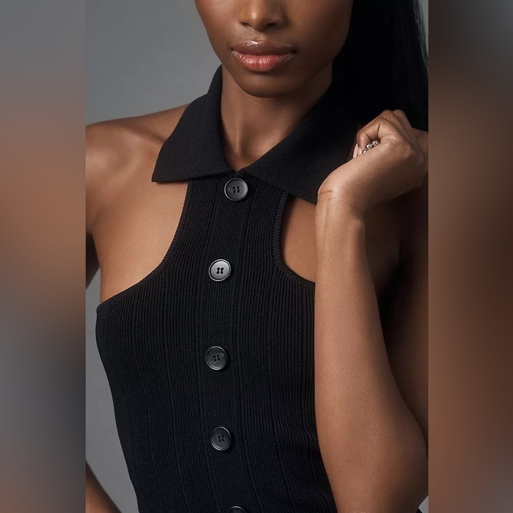 NWT By Anthropologie Collared Halter Sweater Tank